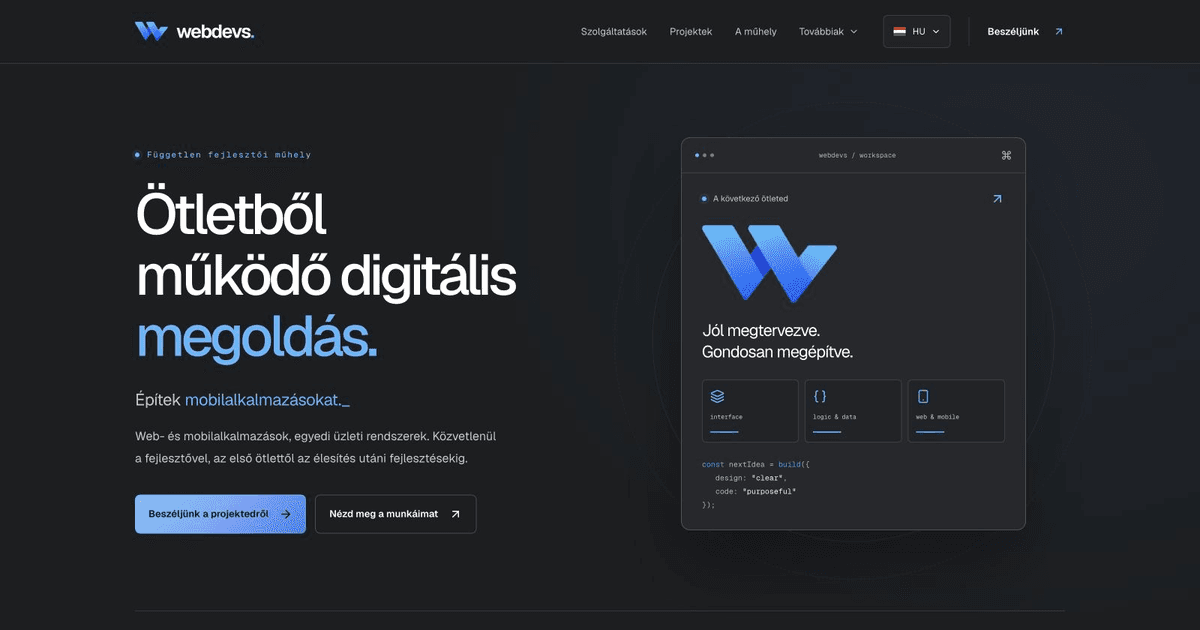 webdevs Blog – friss dizájn, kétnyelvűség és modernebb élmény